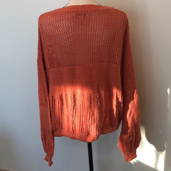 American Eagle  orange sweater tie waist knit SZ XL - Picture 10 of 11